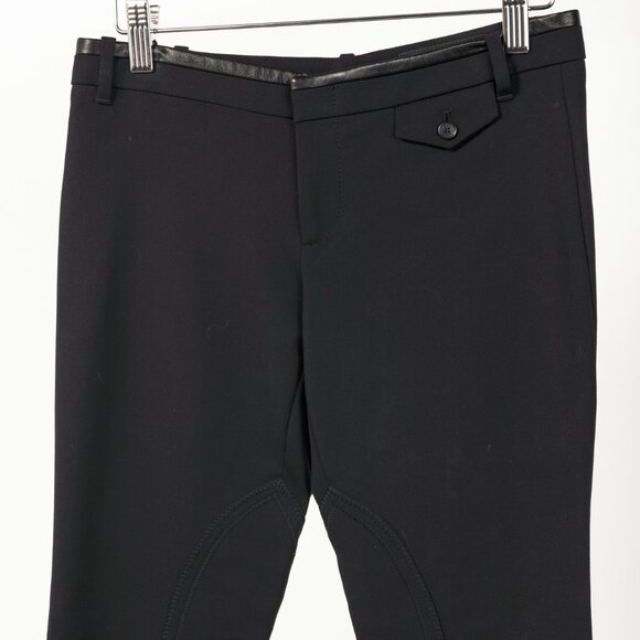 Gucci PF/13 Black Cotton-Blend Leather-Trim Cropped Riding Pants - Picture 3 of 12